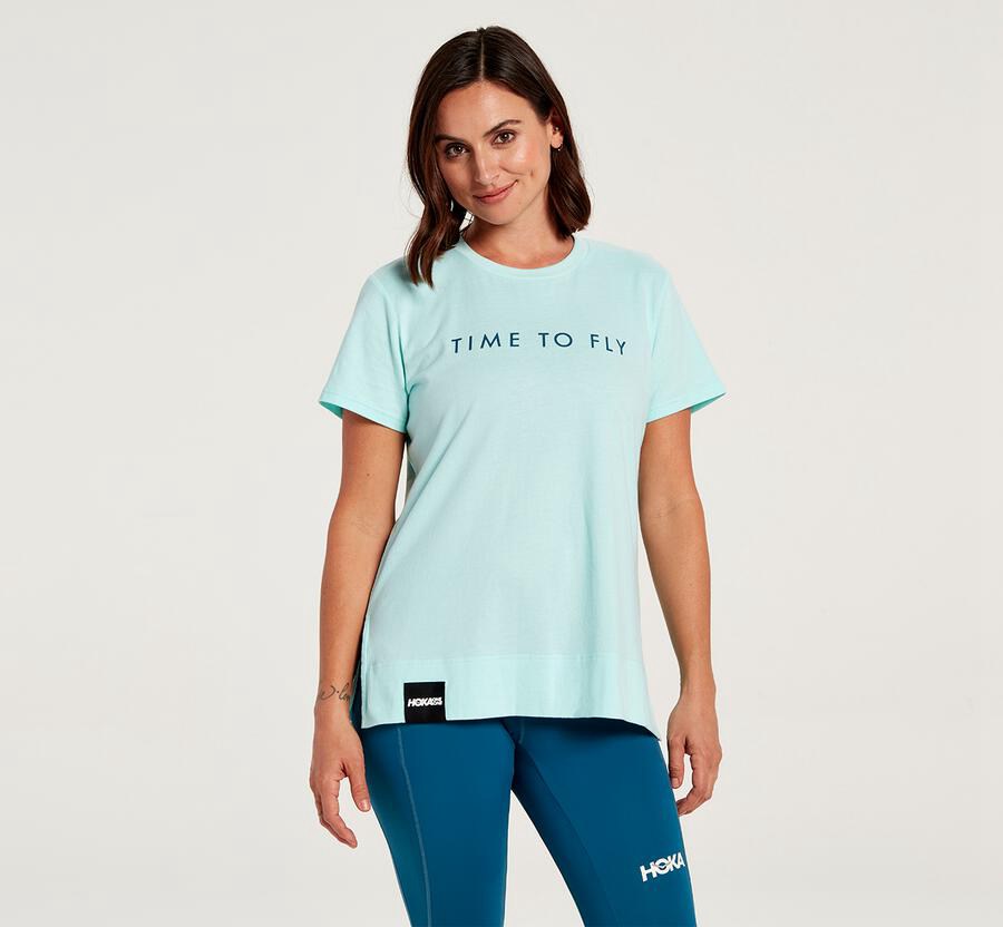 Camisa Hoka One One Feminino Azuis - Brand - 536-GMYBWU